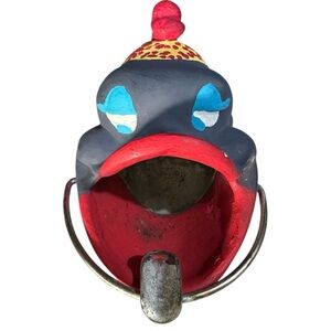 Hand Painted Face Ashtray Folk Art Trinket Holder Boho Surreal Home Decor Art